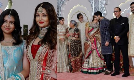 At Mr. and Mrs. ambani wedding, Aishwarya Rai Bachchan arrives with her daughter Aaradhya alone.