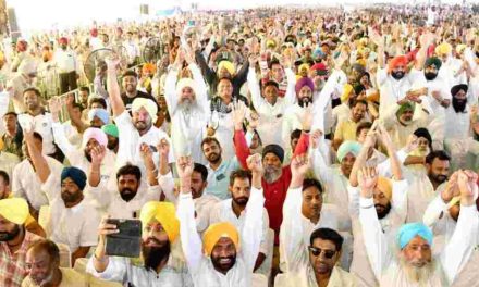 MASS CROWD CONVERGES AT PATIALA DURING RALLY OF BHAGWANT SINGH MANN AND ARVIND KEJRIWAL