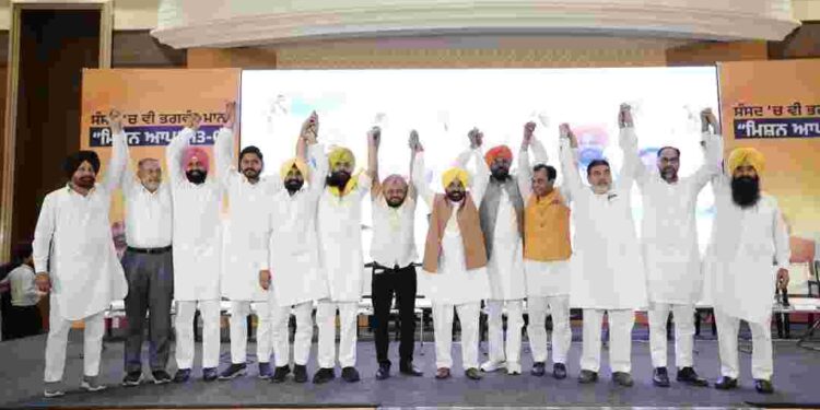 Mann introduced AAP’s 13 Lok Sabha candidates to the people of Punjab, says they will be your voice in the parliament