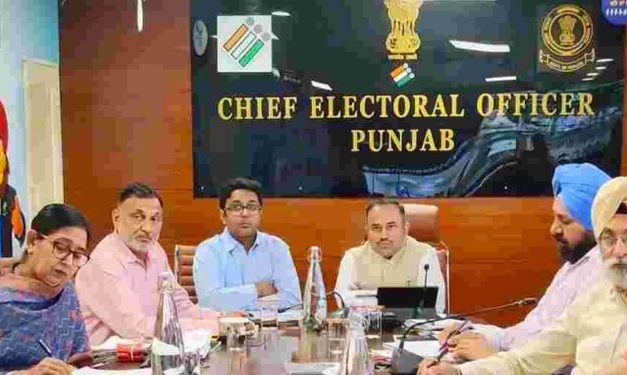 Punjab CEO holds meeting with DCs, CPs and SSPs of state to review the preparation of Lok Sabha elections