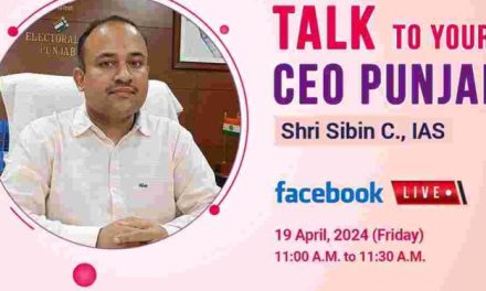 Unique Initiative: Punjab’s CEO Sibin C to go live on Facebook on April 19th