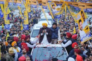 Punjab CM Bhagwant Mann Leads Vibrant Roadshow in Rajinder Nagar Ahead of Delhi Elections