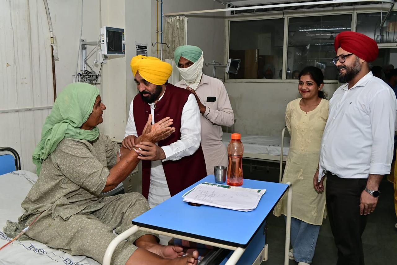 CM Bhagwant Singh Mann Pays Surprise Visit to Advanced Cancer Institute at BFUHS, Reviews Facilities & Patient Care